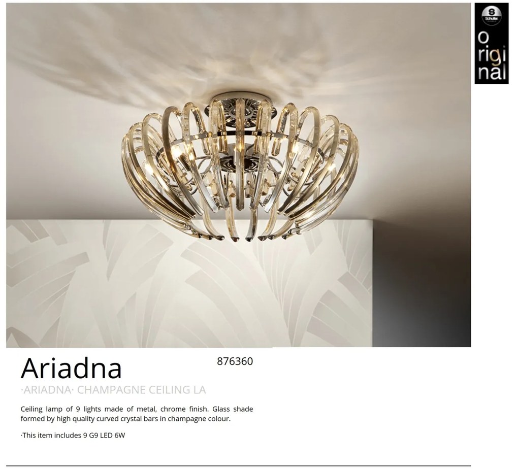 Lustra aplicata moderna design elegant 53cm ARIADNA champagne SV-876360