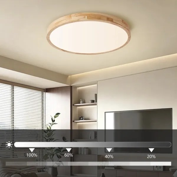 Brilagi - Corp de iluminat LED dimabil WOODLINE LED/72W/230V 3000-6000K stejar diam. 60 cm + telecomandă