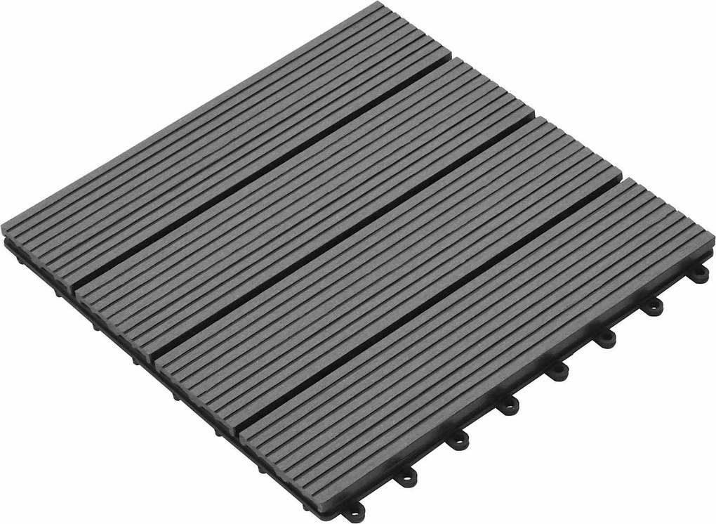 vidaXL Plăci pentru Deck 11 pcs Gri 30 x 30 cm Lemn compozit