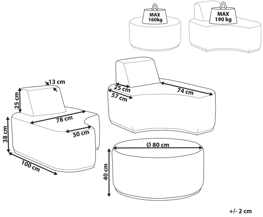 Set mobilier de grădină Fabry (gri deschis). 1078832