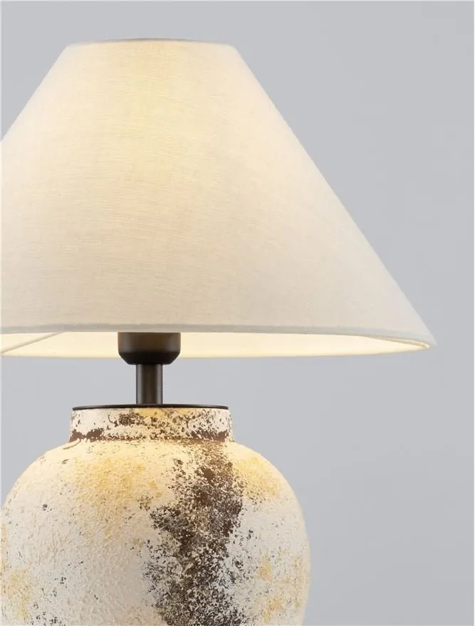 Veioza decorativa, Ceramica, Tesatura, Alb, LUPE