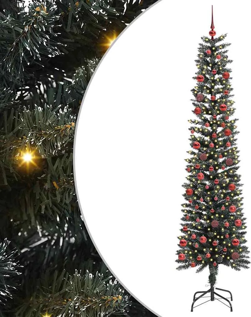 vidaXL Brad de Crăciun artificial Verde 210 cm PVC și Plastic și Oțel