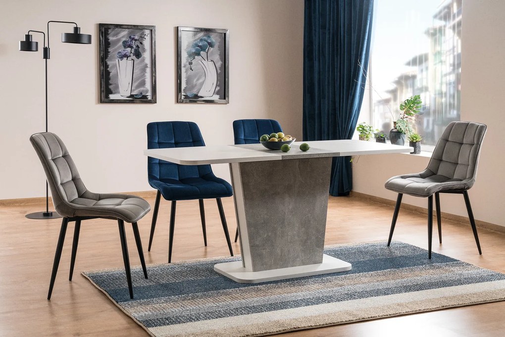 MAZZONI EXPORT POSH Albastru închis (țesătură Bluvel 86) - TAPIȚERIE MODERNĂ PENTRU LIVING/SUFRAGERIE CATIFEA