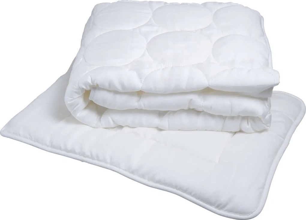 Set pilota 100x135 cm si perna 40x60 cm BAMBINO pentru patut de copil, alb