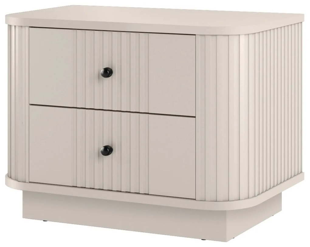 Set de noptiere Vesper 56 cm cu mânere negre - culoare cașmir