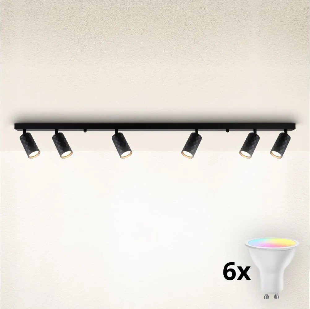 Brilagi - Spot LED RGBW reglabil SELE DIAMANT 6xGU10/6,5W/230V Wi-Fi negru