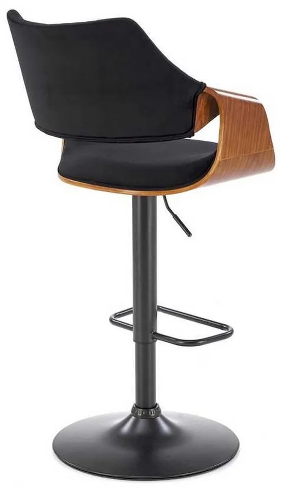 Scaun de bar Hazel, negru / nuc