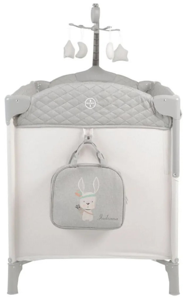 Patut pliant transformabil in tarc copii NOVOKIDS™ Indiana NEST, 62X125 cm, 2 Niveluri, Jucarie Carusel muzical, Fermoar acces lateral, Geanta bebe,