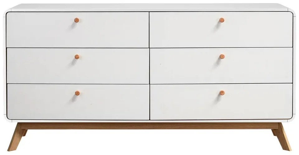 Comodă albă joasă 150x74 cm Caitlin – Støraa