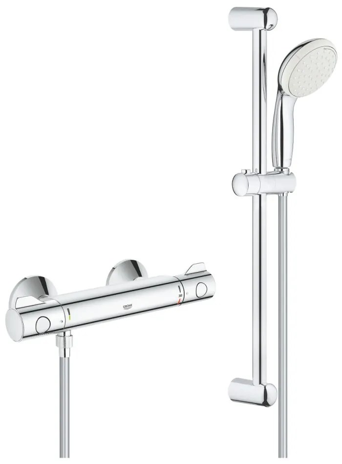 Set de dus cu baterie termostatata crom Grohe Grohtherm 800