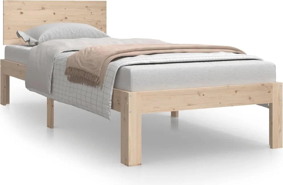 vidaXL Cadru de pat mic single, 75x190 cm, lemn masiv