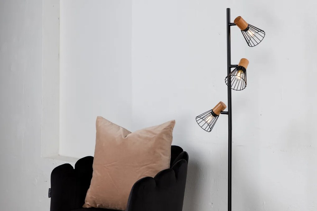 Lampa de podea neagra ATTICUS