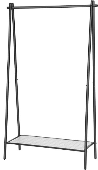 Suport Din Metal Cu Sina Pentru Haine, Negru Mat, 92.5 Cm