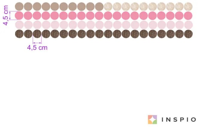 INSPIO Perete cu puncte maro și roz