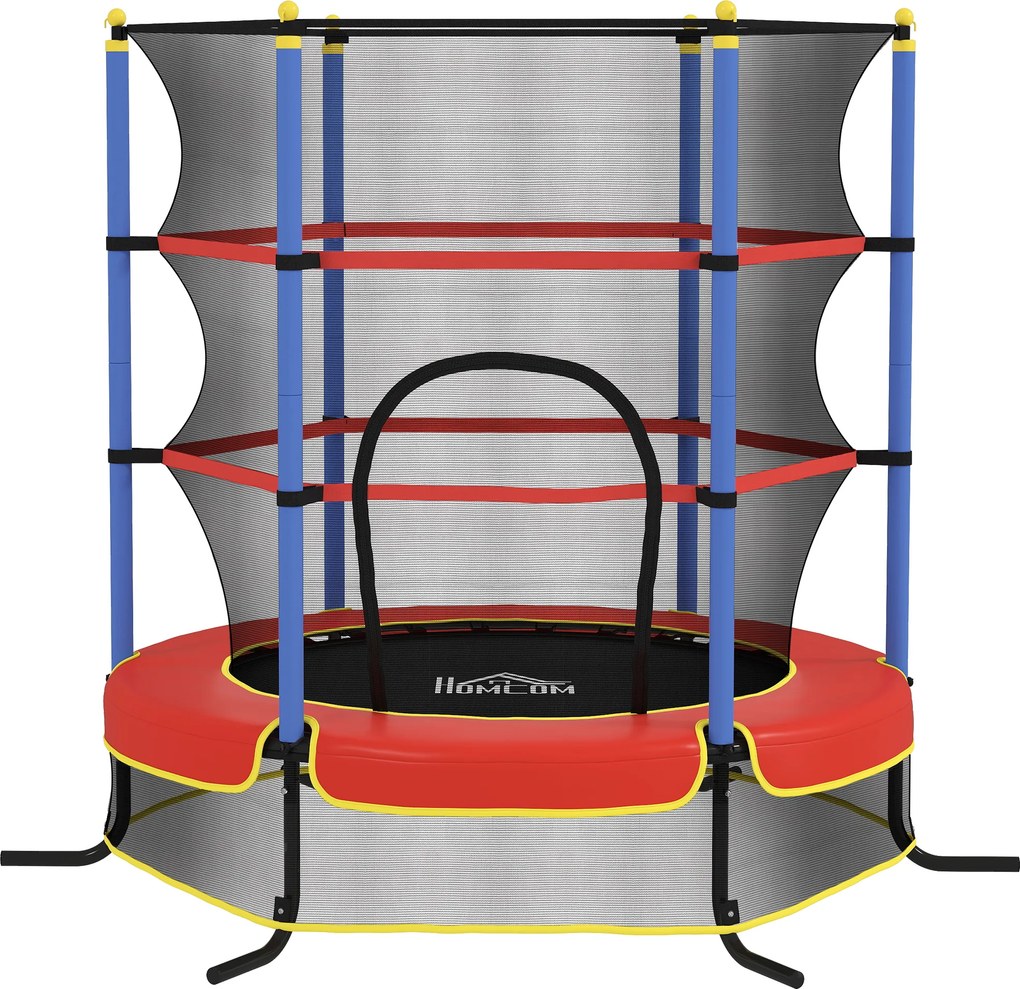 HOMCOM Trambolină pentru Copii 3-10 Ani cu Plasă de Siguranță, Suprafață Elastică cu Țevi Capitonate, Ø175x190 cm, Albastru | Aosom Romania