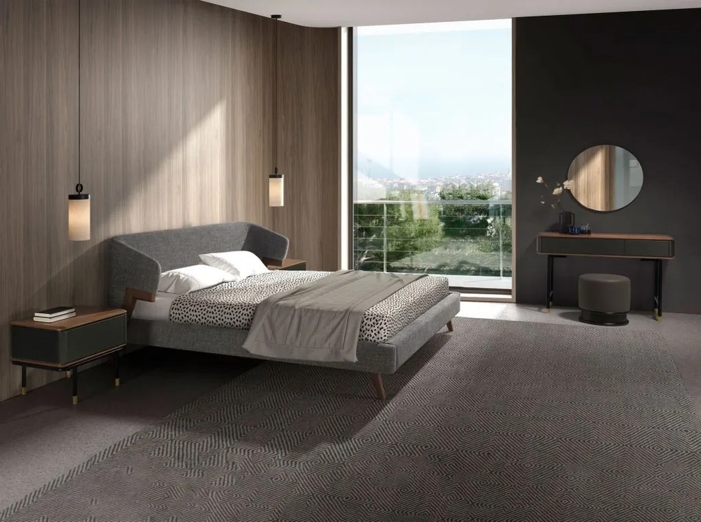 Noptiera deosebita design LUX Dark Grey-Walnut