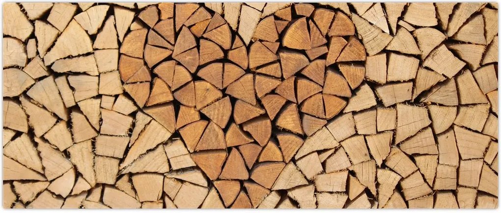 Tablou - Inima din lemn (120x50 cm)