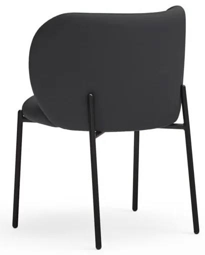 Set de scaune de sufragerie negru 2 buc. tapițat Mogi – Teulat