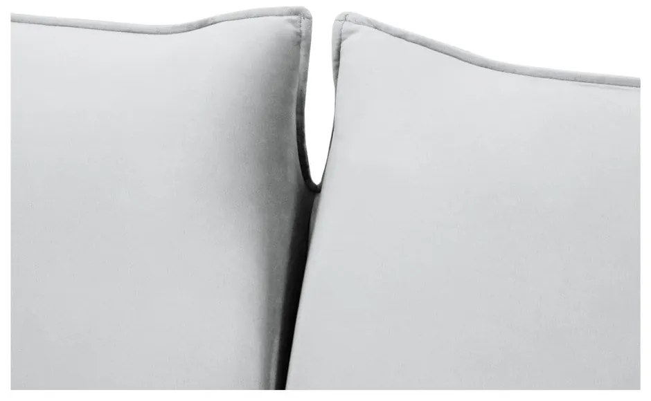 Canapea gri deschis extensibilă cu tapițerie din catifea 194 cm Vienna – Cosmopolitan Design