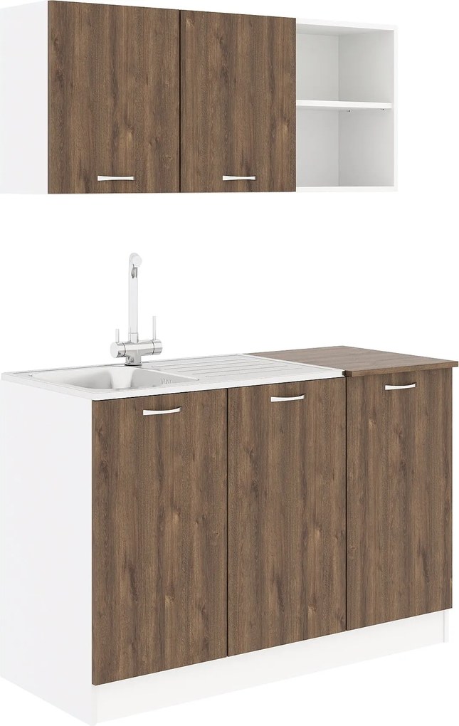 Set Bucatarie Ara, Stejar Bronz/Alb, L 120 cm