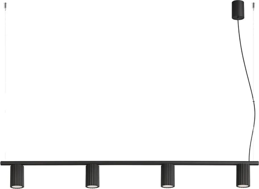 Sollux SL.2712 - Lustru suspendat pe cablu KARBON 4xGU10/10W/230V negru