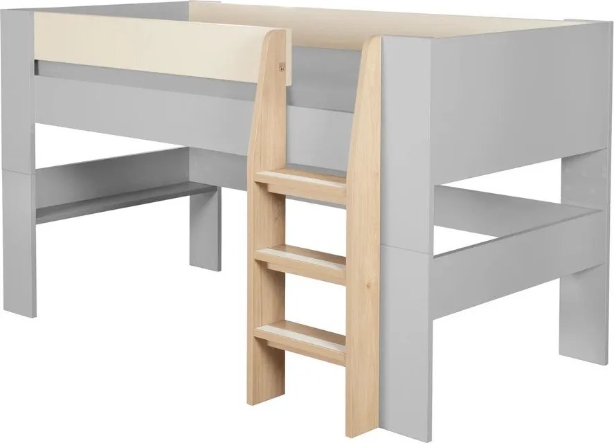 Pat pentru copii bej înalt fără somieră 90x200 cm Loft – Roba