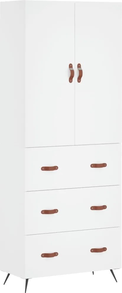 vidaXL Dulap înalt, alb, 69,5x34x180 cm, lemn compozit