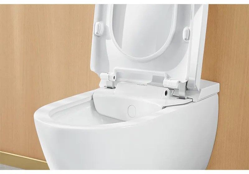 Set vas WC suspendat, Villeroy & Boch, ViClean-I100, DirectFlush, vas cu functie de bideu, alb