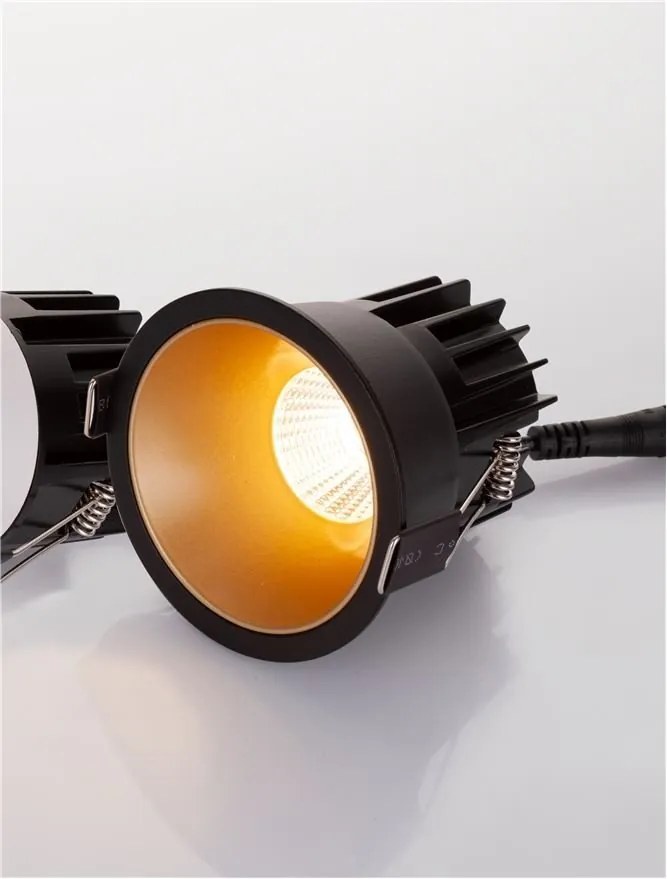 Spot LED incastrabil tavan fals / plafon LUELA 3000K negru/auriu