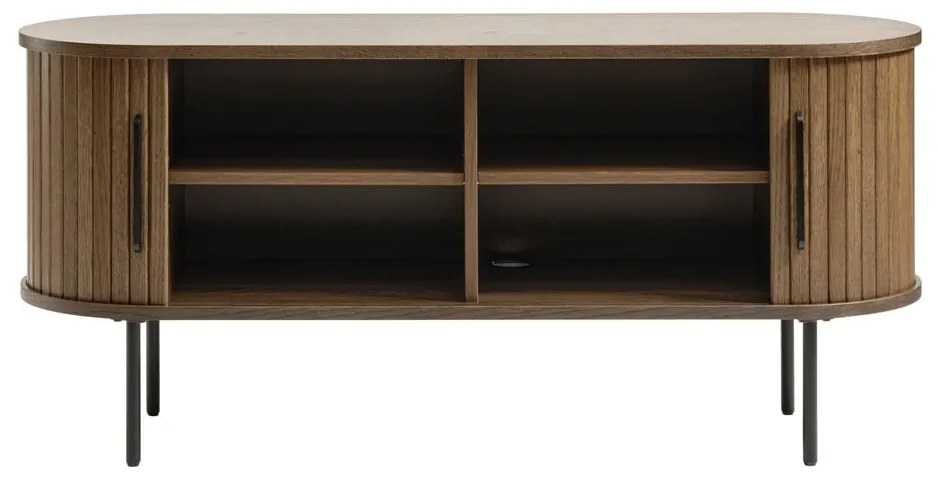 Masă TV maro cu aspect de lemn de stejar 120x56 cm Nola – Unique Furniture
