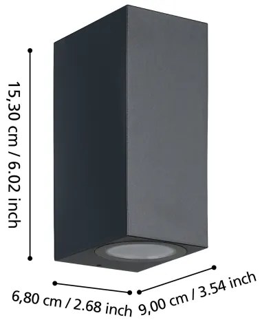 Aplică LED de exterior JABAGA 2xGU10/4,6W/230V IP44 Eglo 900276