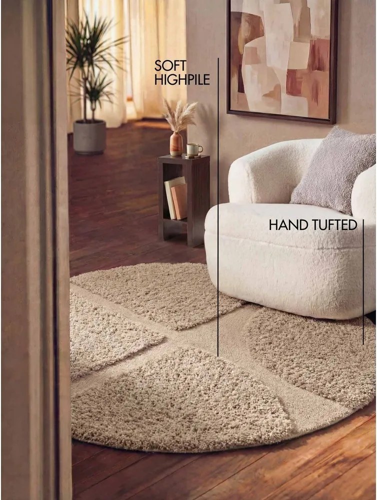 Covor bej țesut manual rotund ø 160 cm Lambeth Jasper – Ted Baker