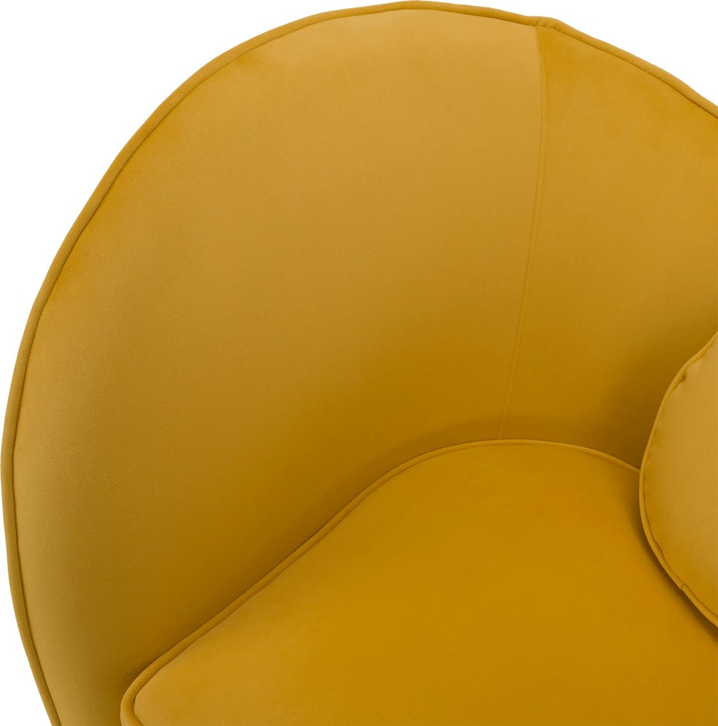 Fotoliu de design, ţesătură Velvet galbenă/gold crom auriu, EZIO