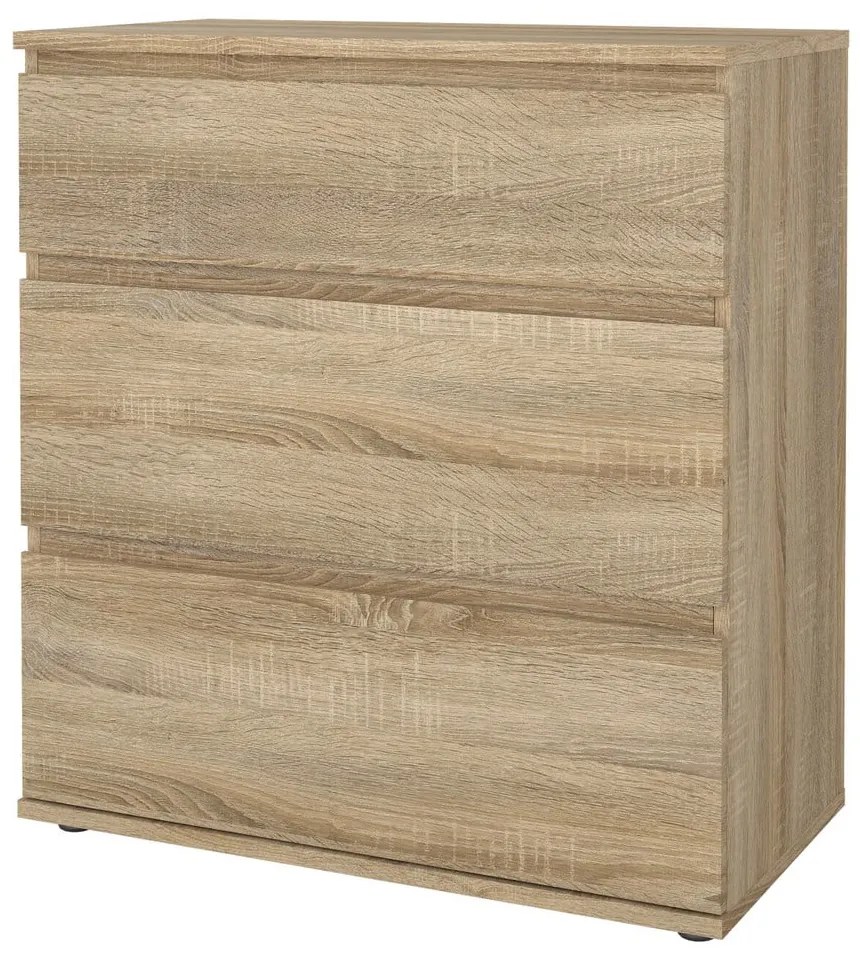 Comodă în culoare naturală joasă cu aspect de lemn de stejar 77x84 cm Nova – Tvilum