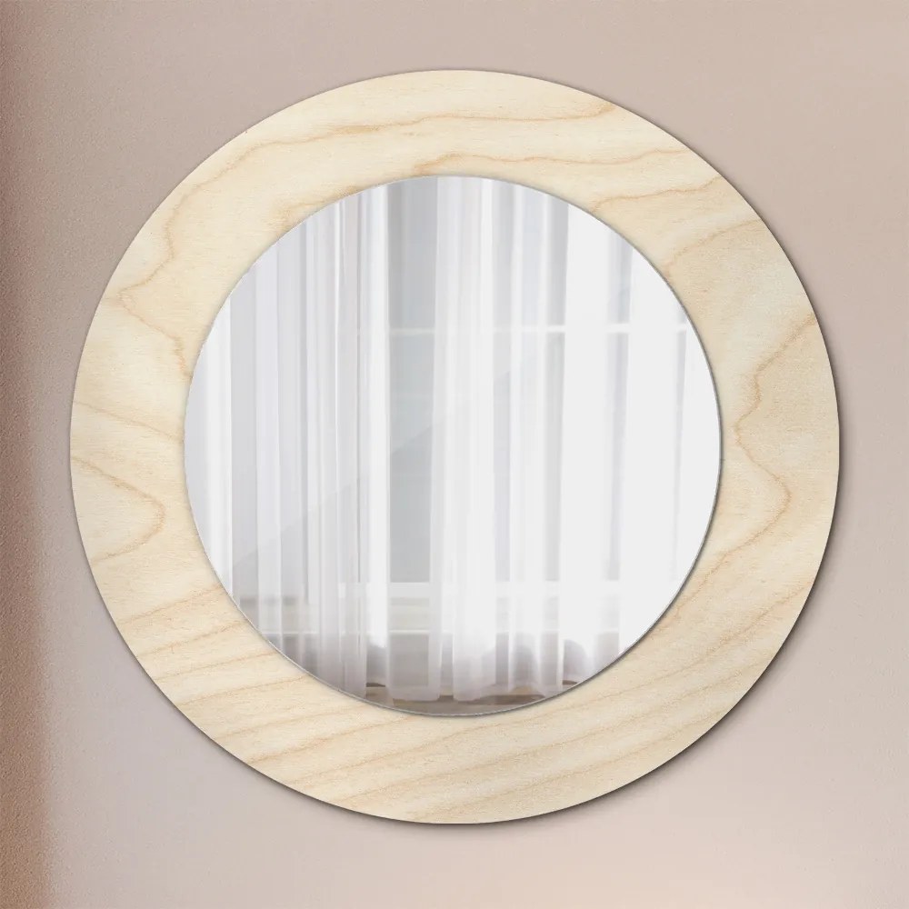 Oglinda cu decor rotunda Textura lemnului