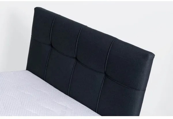 Pat tapițat cu spațiu de depozitare MARIA ONE 90x200 cm, fără saltea, antracit