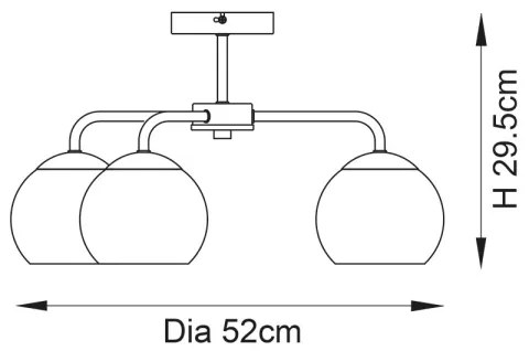 Endon 97971 - Lustră aplicată DIMPLE 3xE14/25W/230V crom lucios/gri fumuriu