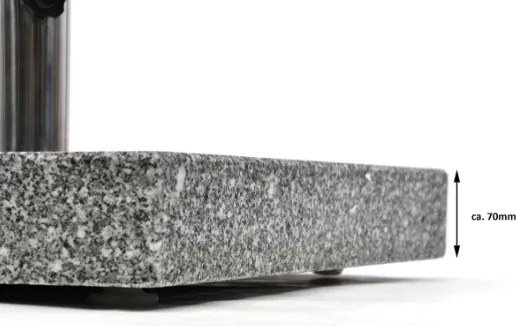 Suport umbrelă de grădină - granit / oțel inoxidabil, 50 kg