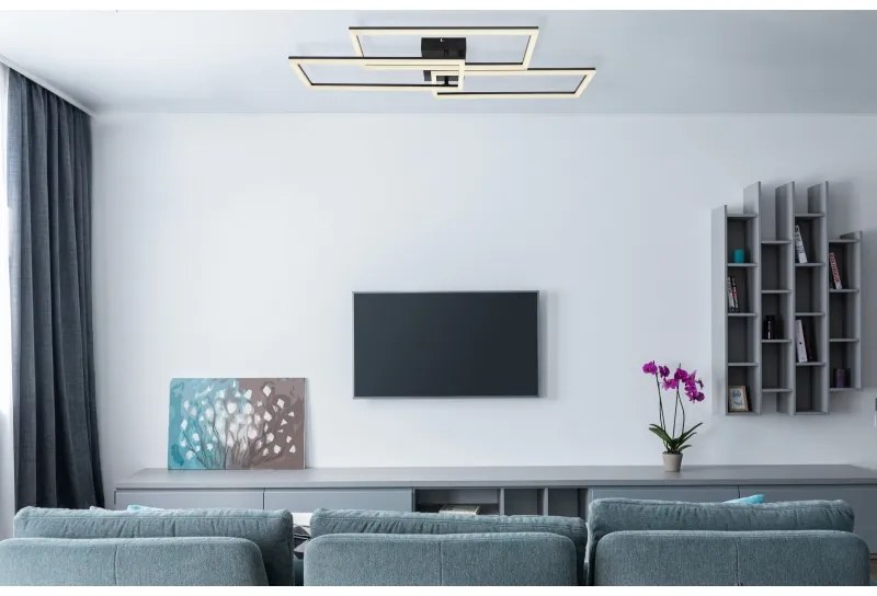 Lustra LED aplicata cu telecomanda design modern geometric TINY 58W