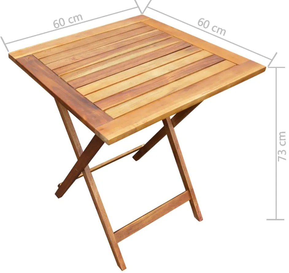 Set bistro pliabil din 3 piese Culoare maro, HOUTEN