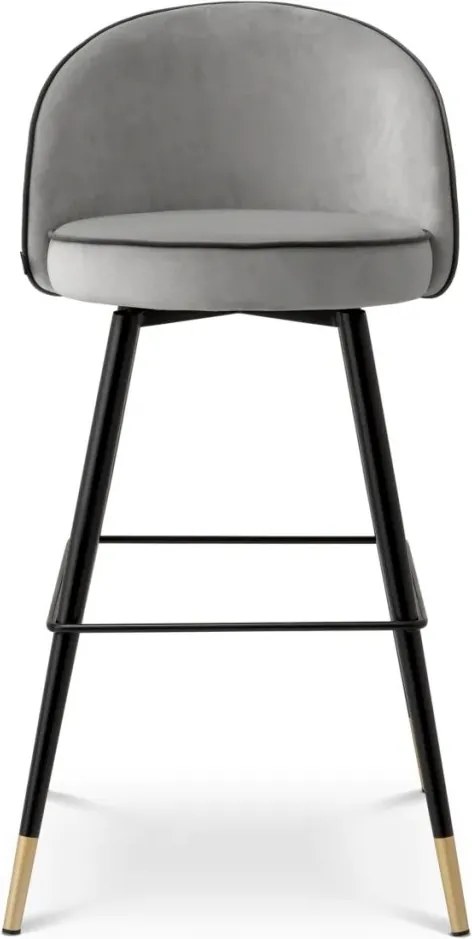 Set de 2 scaune de bar pivotante, design LUX, Bar Stool Cooper gri deschis