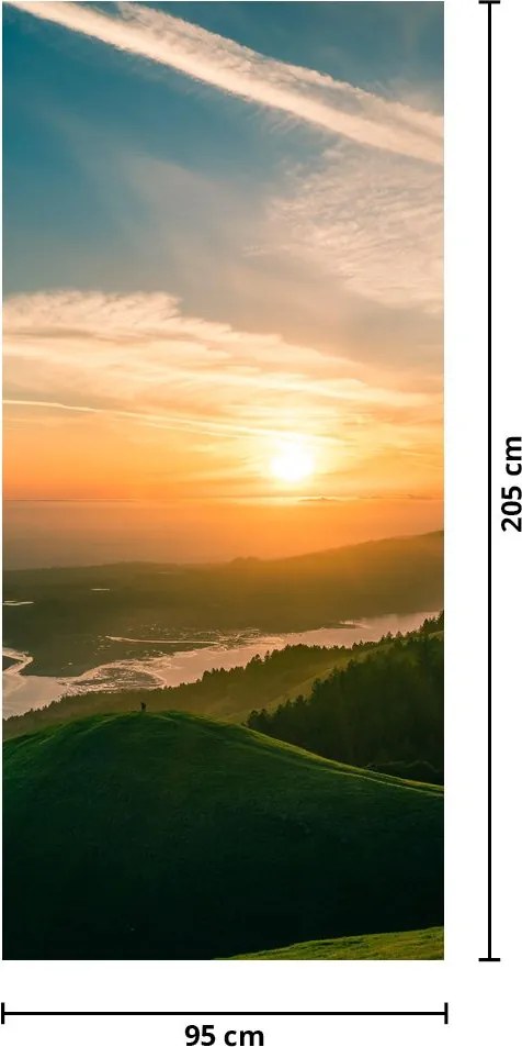 Fototapet pentru ușă - Răsărit de soare la mare (95x205cm)