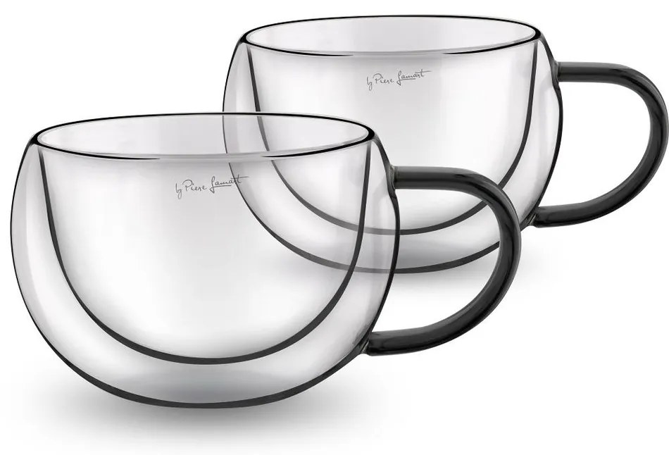 Lamart LT9114 Set de 2 pahare pentru cappuccinoVaso, 270 ml, negru
