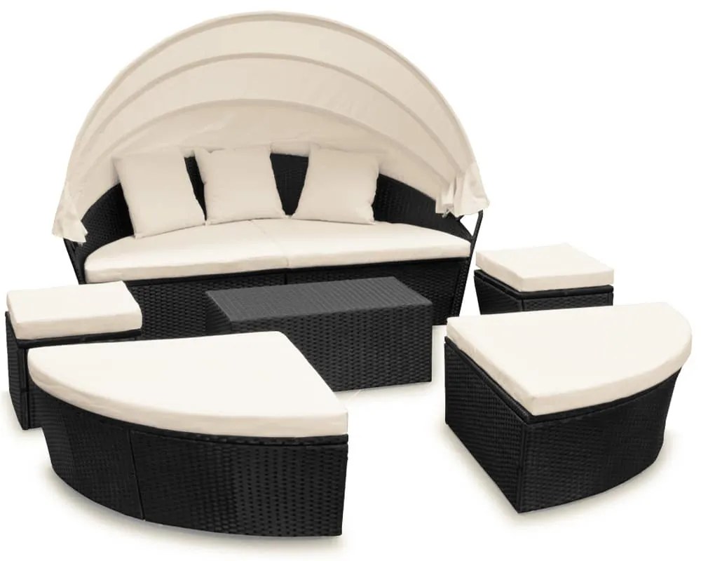 Deuba Pat de gradina din ratan LAZY BIG - negru 230 cm
