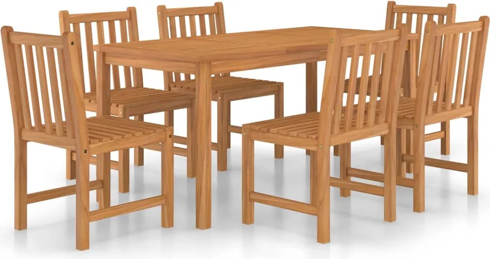 vidaXL Set de mobilier de grădină cu 7 piese, 160x80 cm, lemn masiv de tec