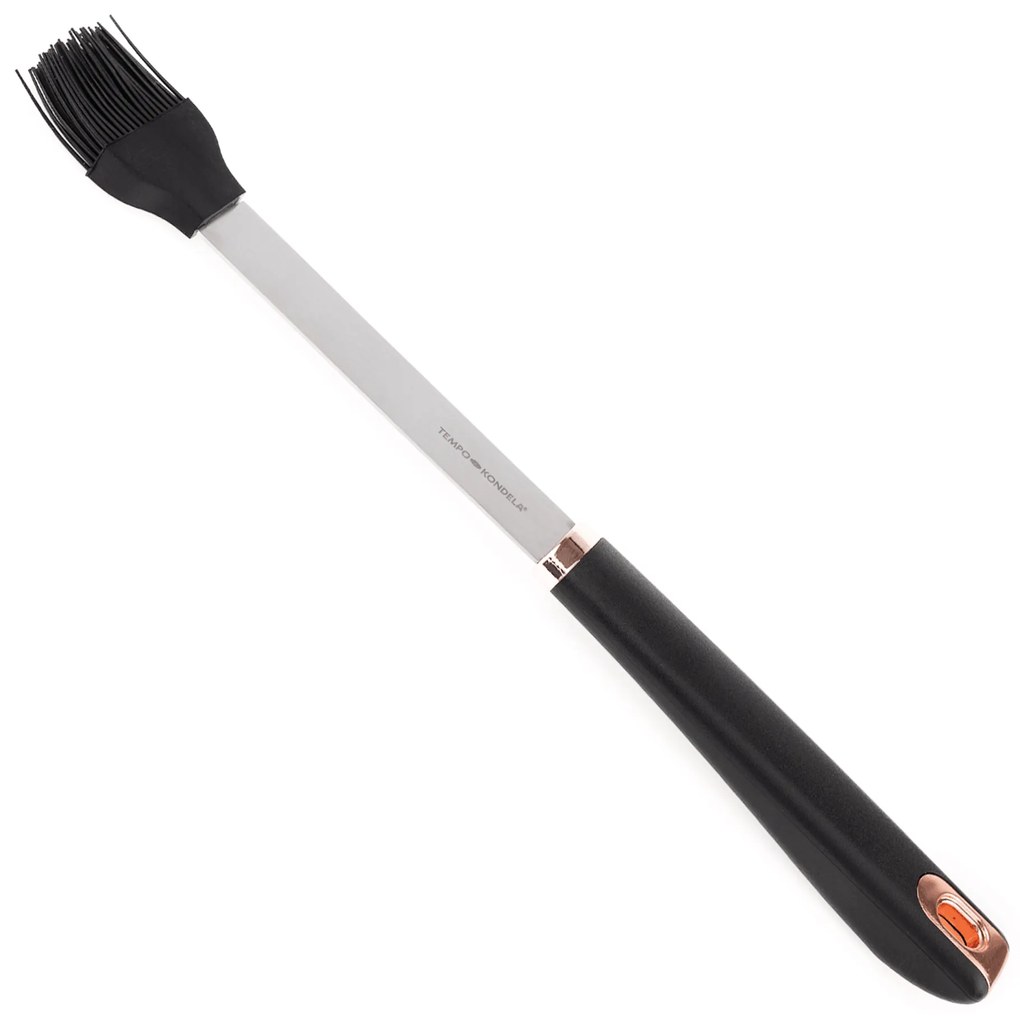 TEMPO-KONDELA LINTON, unelte pentru grătar, set de 4, negru/ roz auriu