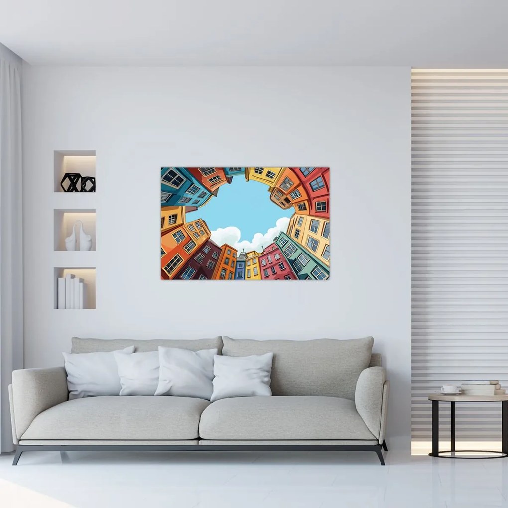 Tablou - Între case (90x60 cm)