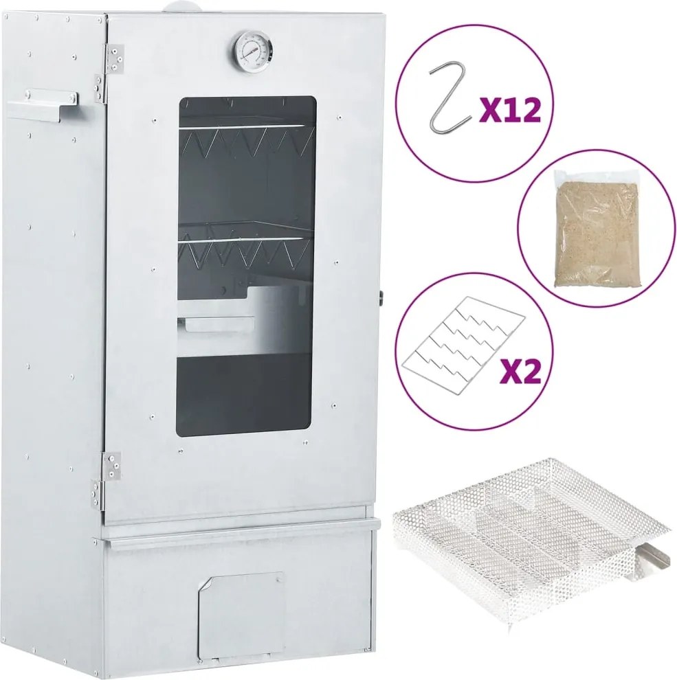 vidaXL Afumătoare cuptor/grătar, generator fum rece, oțel galvanizat