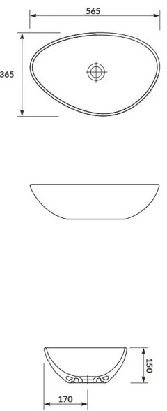 Lavoar pe blat Cersanit K116-052 MODUO 36,5x56,5 cm ceramică/alb lucios