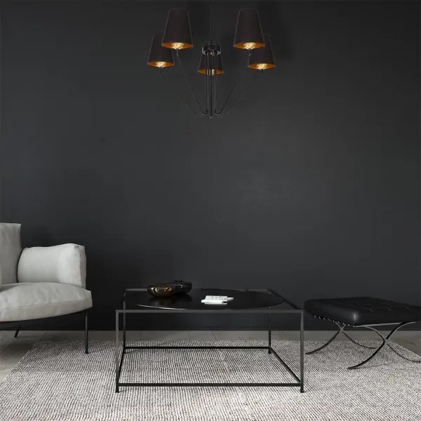Lustră pe tijă VICTORIA 5xE27/60W/230V negru